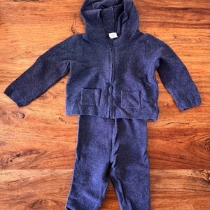 GAP Gray Textured Baby Sweater Set